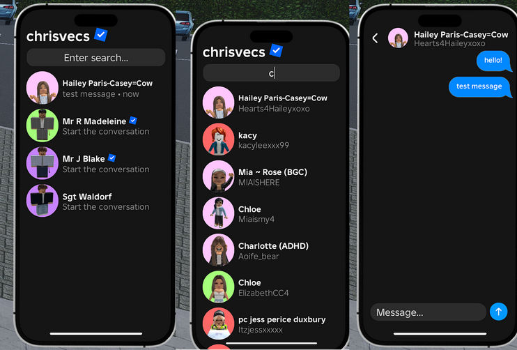 Phone system where you can message friends - conforms with Roblox friends, chat and age policies
