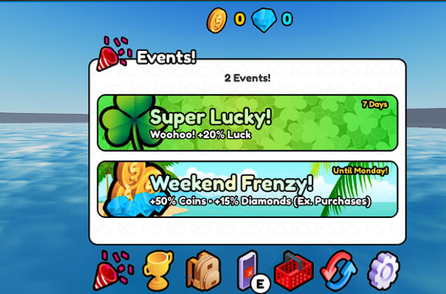 A modular events system with automatic events on the weekend